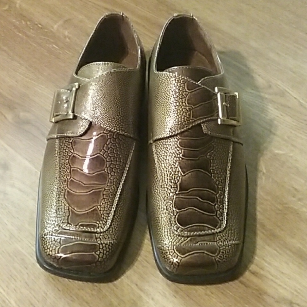Sevesta Italiano Mens Dress Shoes Sz 9 Strap Snake